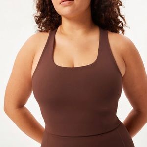 Girlfriend Collective Paloma Racerback Bra in Earth, size small (NWOT)
